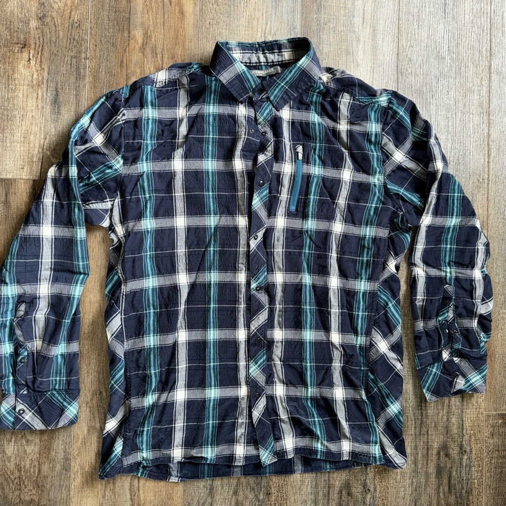 Men's Compass II Plaid Long-Sleeve Shirt. Large